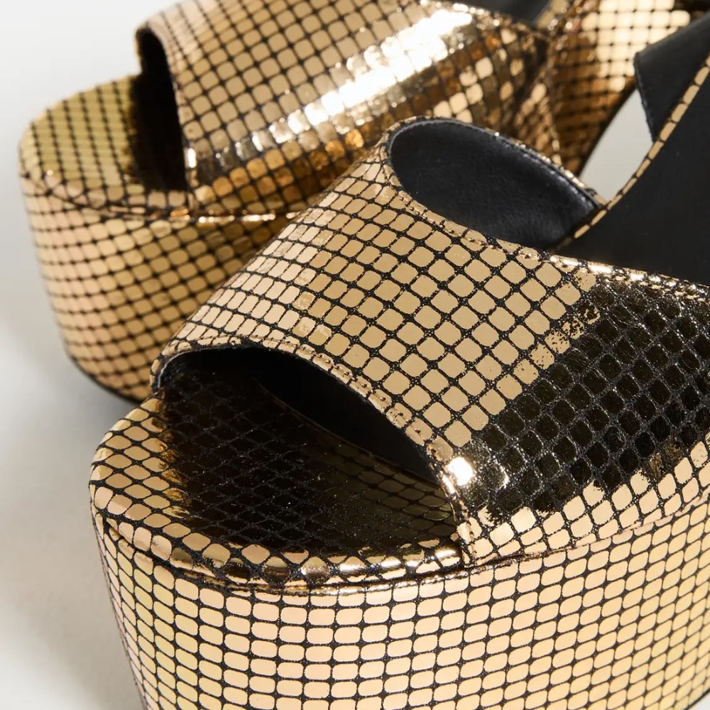 Simon Miller Rink Metallic Tile Platform Sandals - Picture 5 of 8